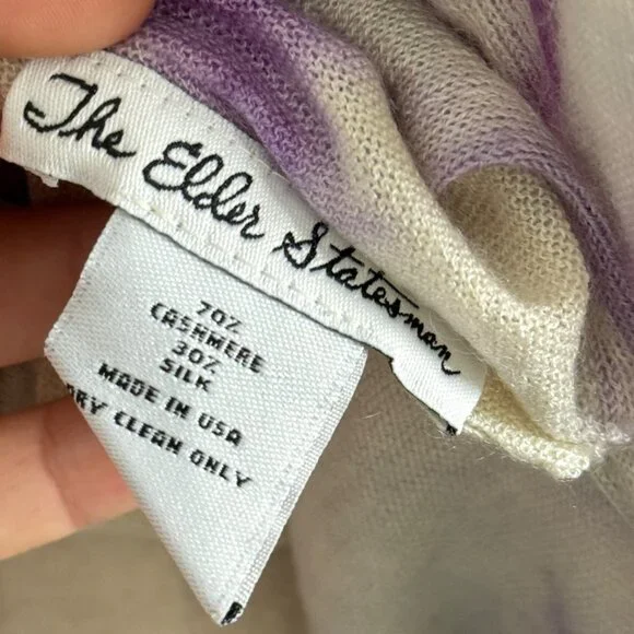 The Elder Statesman Cashmere Tie Dye Long Fit Sweater Top